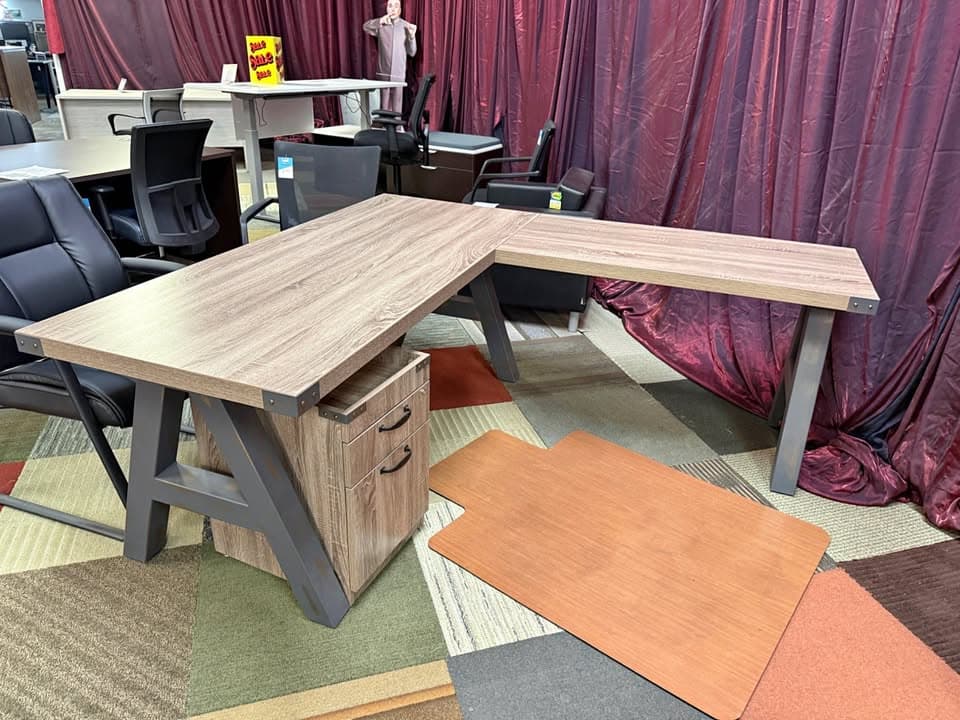 Epitome L-Shape Desk w/ Right Return β Butcher Block Finish