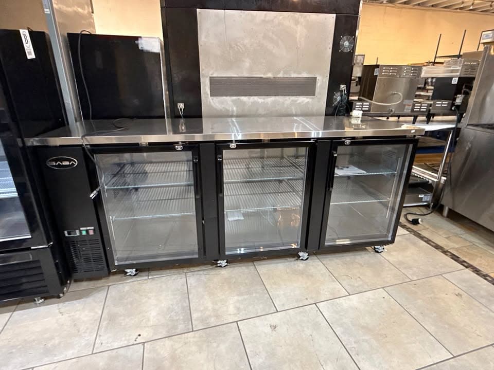 LIKE NEW SABA SBB-27-90G Back Bar Cooler – 3 Glass Doors