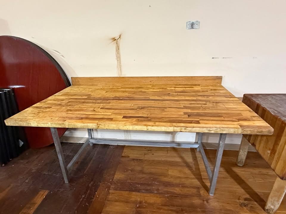 Butcher Block Work Table – 72” x 40” x 36” – Commercial Quality