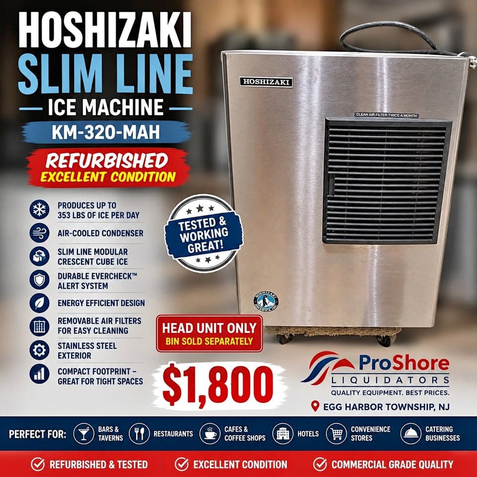 REFURBISHED HOSHIZAKI SLIM LINE ICE MACHINE Hoshizaki KM-320-MAH