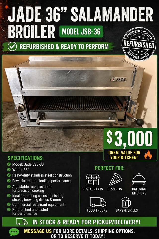 REFURBISHED JADE 36" SALAMANDER BROILER β MODEL JSB-36