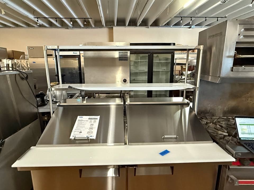 NEW Atosa 60β Mega Top Refrigerated Prep Table w/ Double Overshelf β $3,400