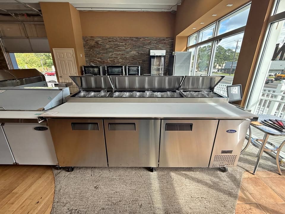 NEW SCRATCH & DENT ATOSA 93" PIZZA PREP TABLE WITH WARRANTY — Scratch & Dent commercial restaurant equipment for sale
