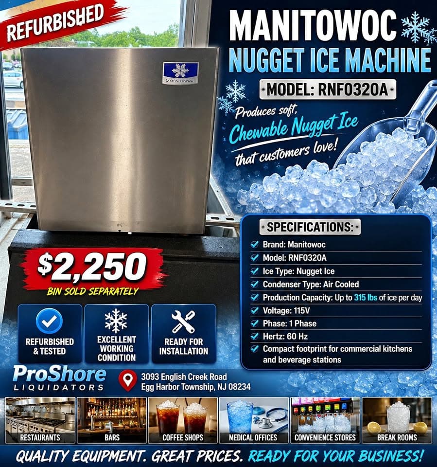 ❄️ Refurbished Manitowoc Nugget Ice Machine – Model RNF0320A ❄️