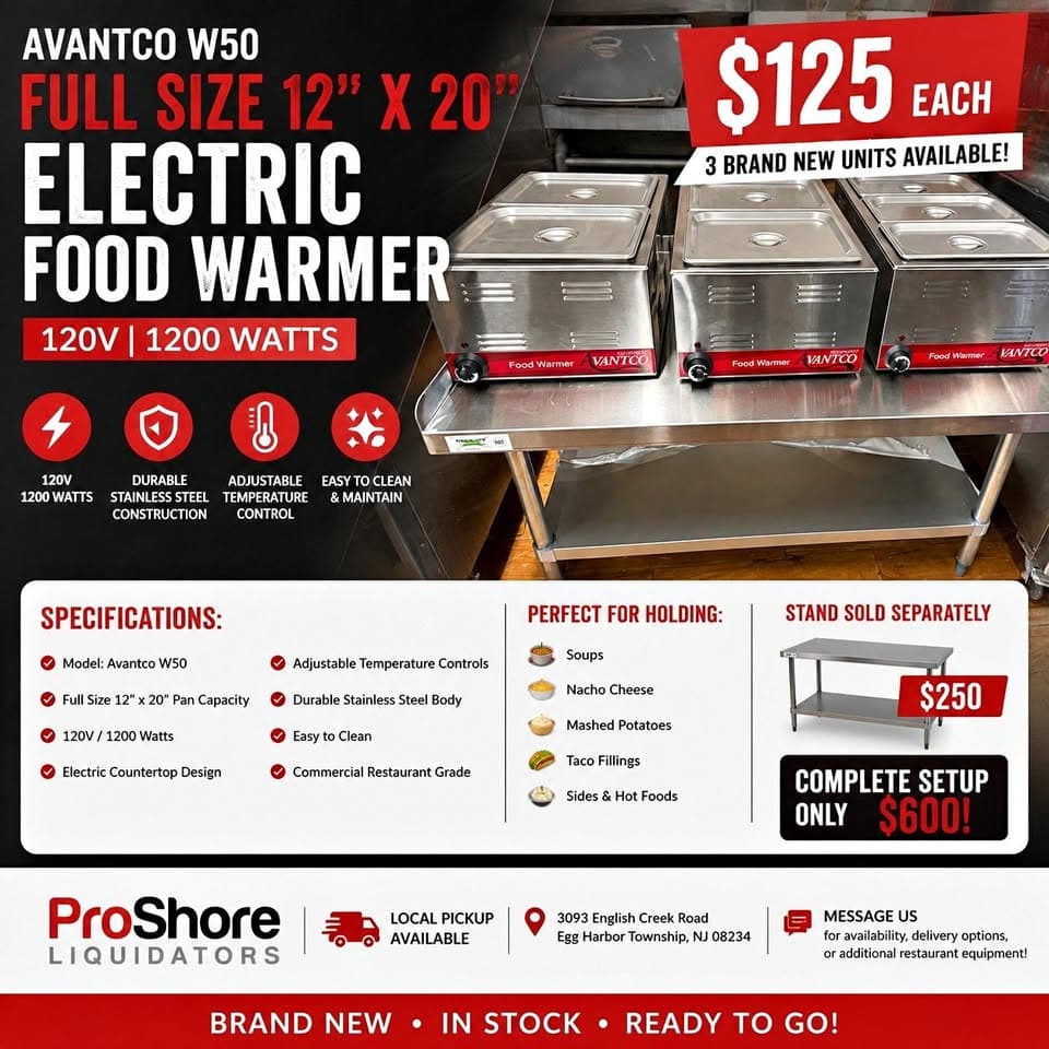 AVANTCO W50 FULL SIZE ELECTRIC FOOD WARMER