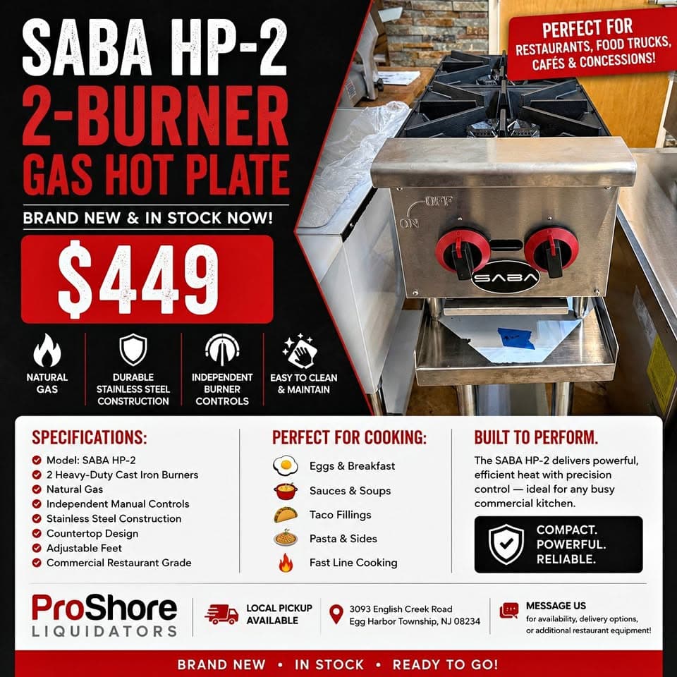 SABA HP-2 2-BURNER GAS HOT PLATE