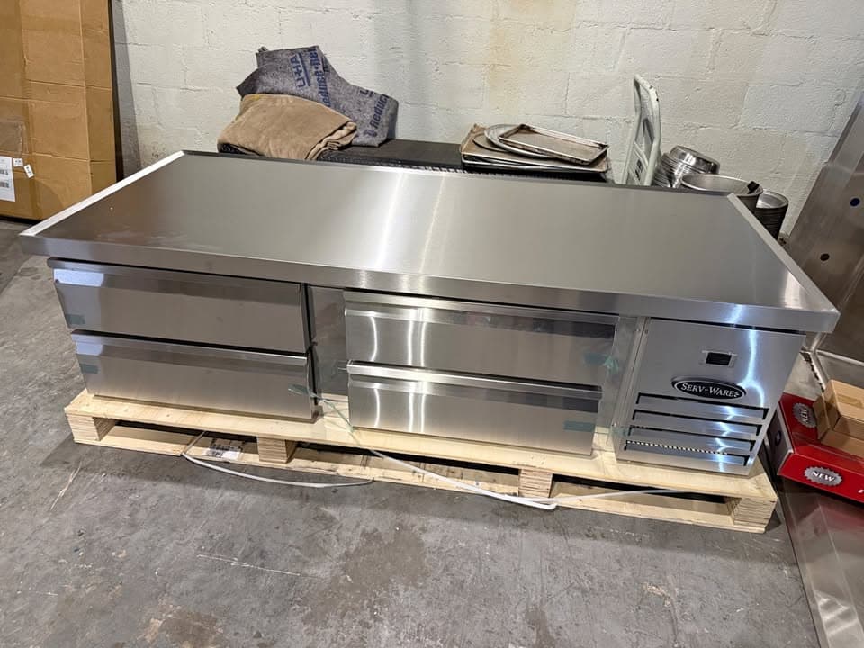 SERV-WARE 72" REFRIGERATED CHEF BASE — $3,000 | SCRATCH & DENT | FULL WARRANTY — Used commercial restaurant equipment for sale