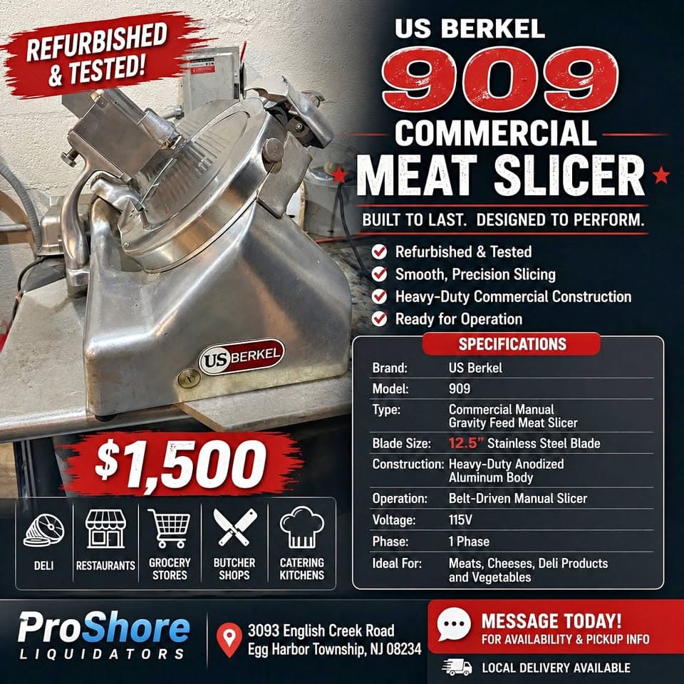 Refurbished US Berkel 909 Commercial Meat Slicer
