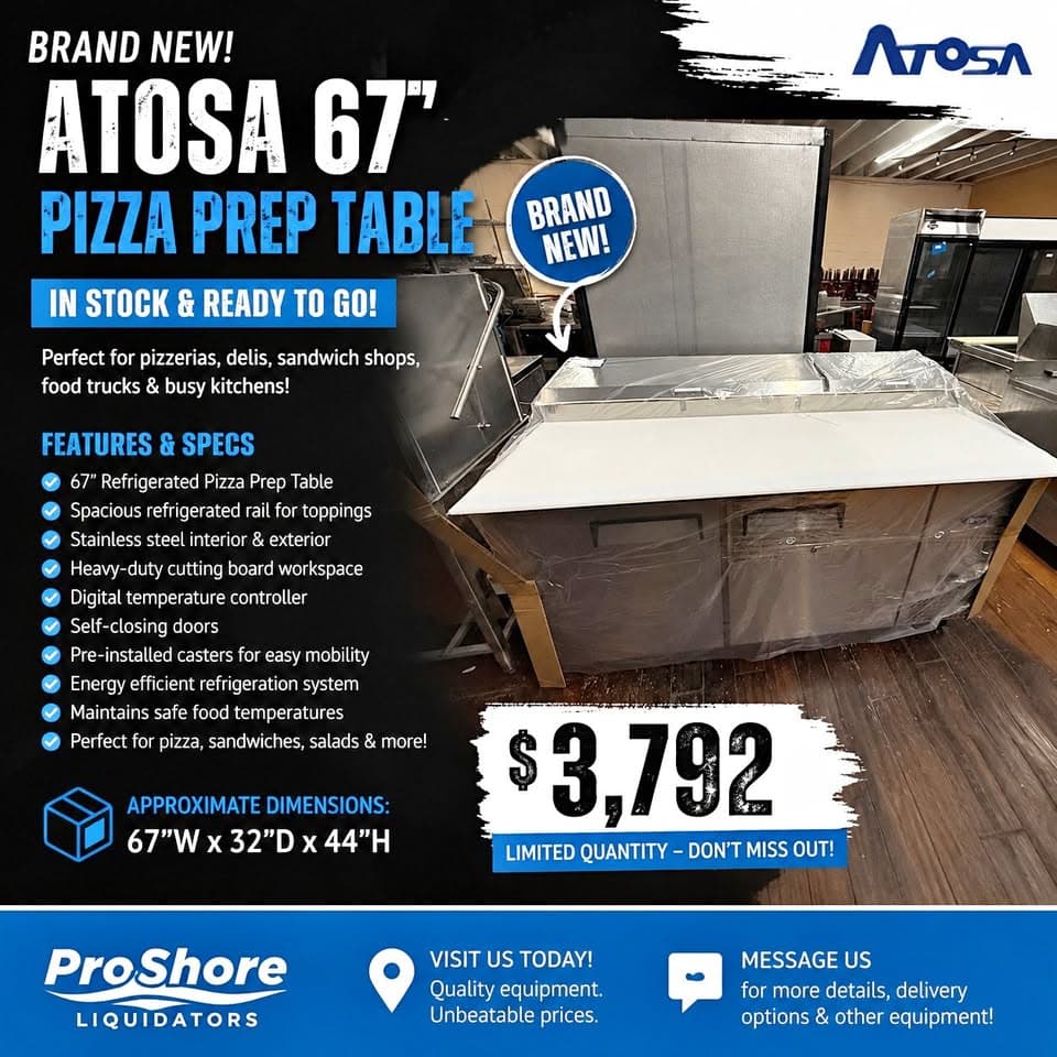 Atosa 67” Pizza Prep Table