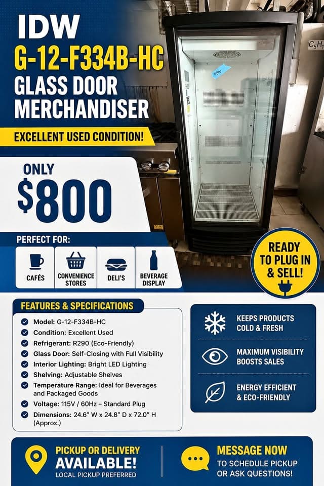 COMMERCIAL GLASS DOOR MERCHANDISER (REFRIGERATOR)