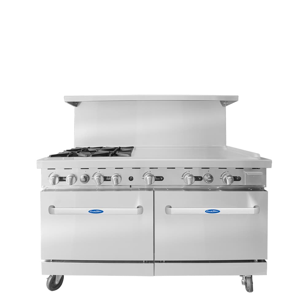 CookRite AGR-4B36GR — 60″ Gas Range with Four (4) Open Burners & 36″ Griddle