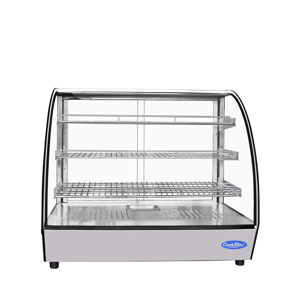 CookRite CHDC-44 — Countertop Heated Curved Display Case (4.4 cu ft)