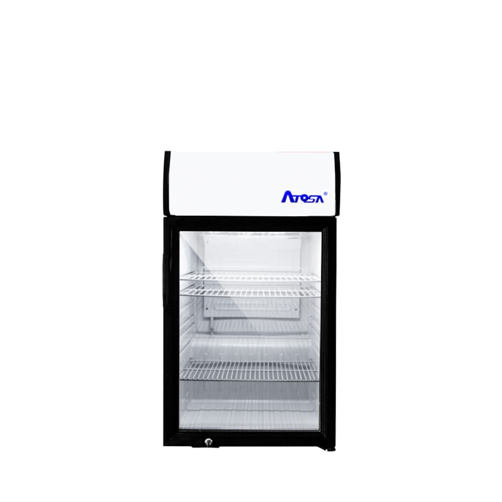 Atosa CTD-3S — Countertop Glass Door Merchandiser Cooler with Lighted Header (4.6 cu ft)