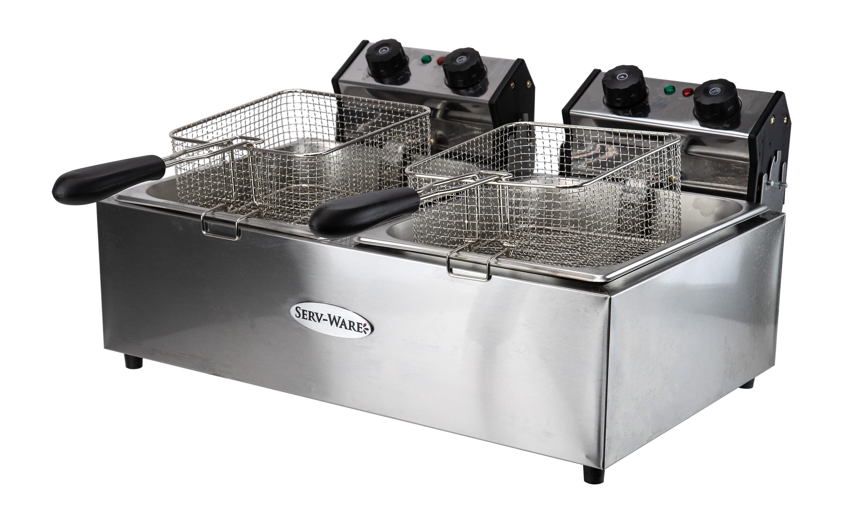 Serv-Ware EF-06L-2 - 6L + 6L/20lbs. Elec. Fryer Double Tank
