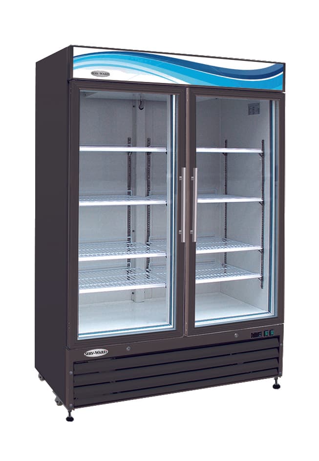 Serv-Ware GR48B-HC - Black 2 Door 48 cu. ft. Refrigerator