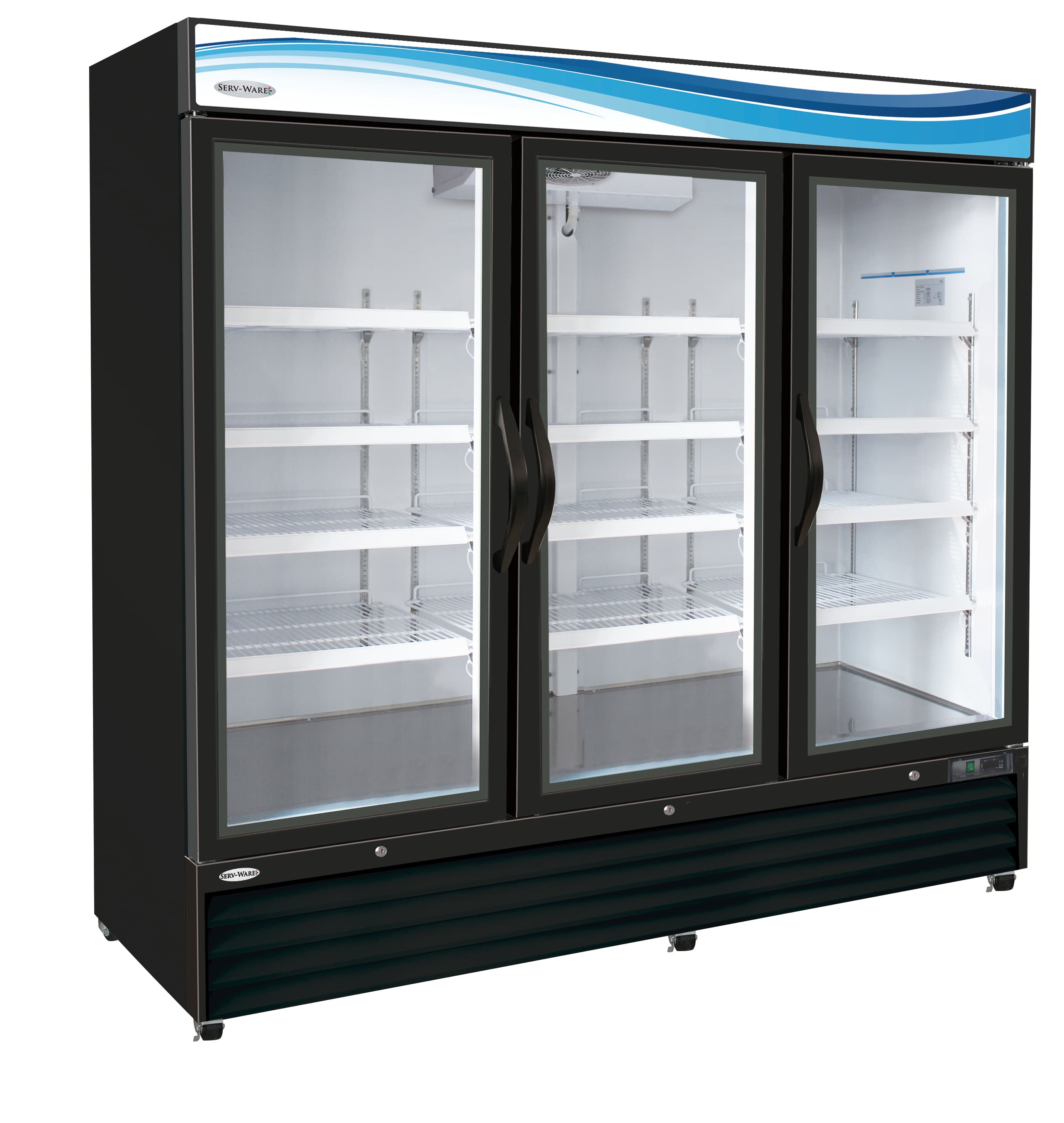 Serv-Ware GR72B-HC - Black 3 Door 72 cu. ft. Refrigerator