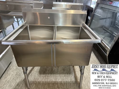 Pro Shore 2SS-182414 — Two-Compartment Premium Sink, 41-1/8" W — Used commercial restaurant equipment for sale