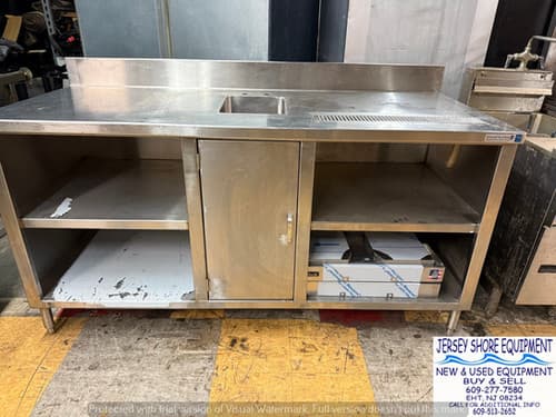 Custom Commercial Heavy Duty Stainless Steel Waitress Station — Coffee Station with Sink and Drain — Used commercial restaurant equipment for sale