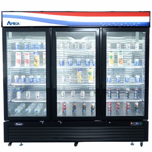 Atosa MCF8724GR — 69.54 Cubic Ft Three Door Glass Merchandiser — Used commercial restaurant equipment for sale